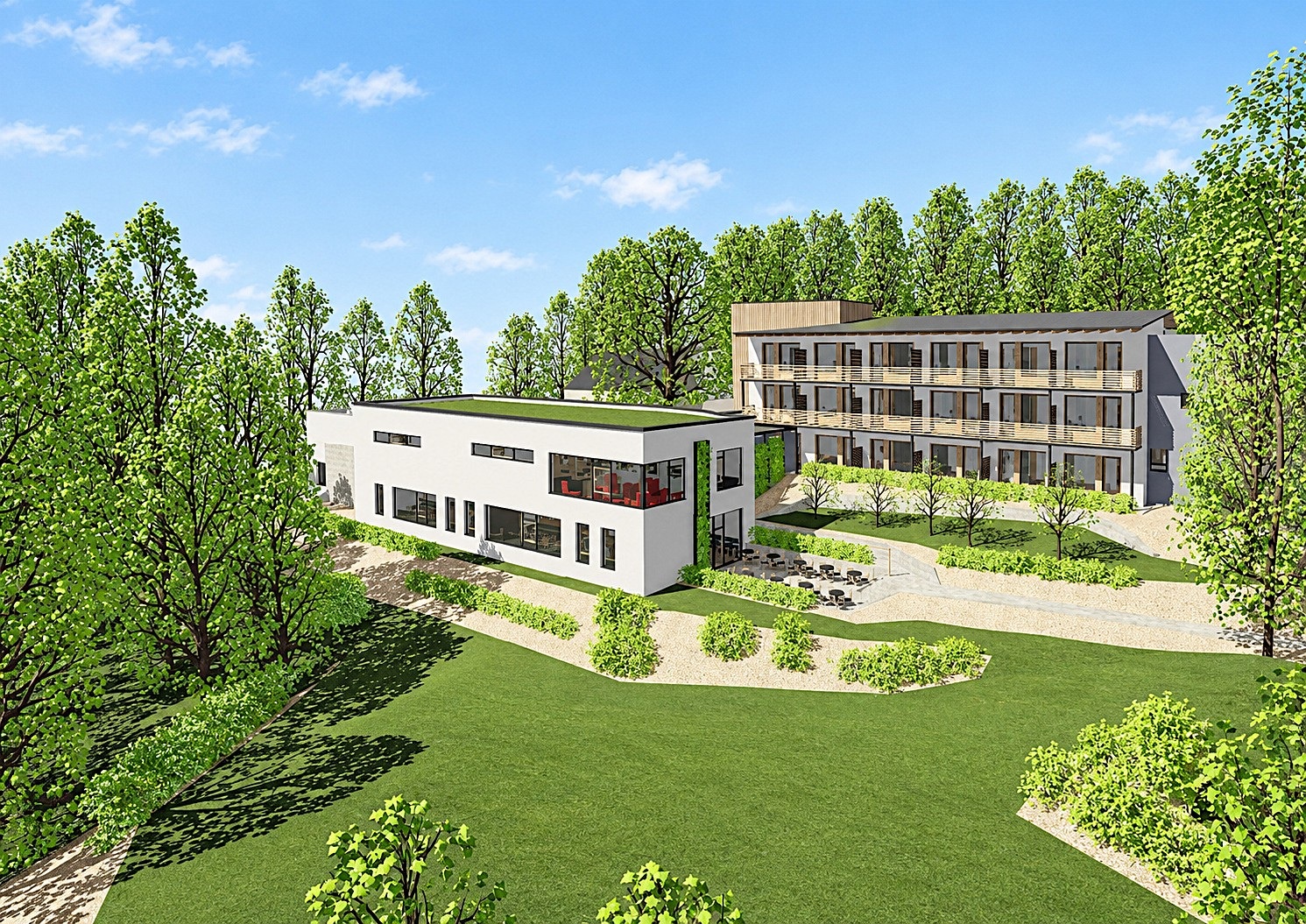 Planning visualisation: hotel and gastronomy in the garden