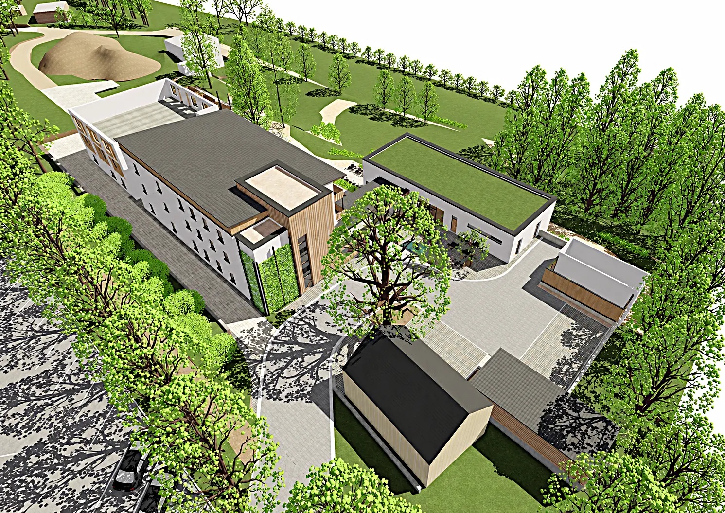 Planning visualisation: aerial view of the ensemble