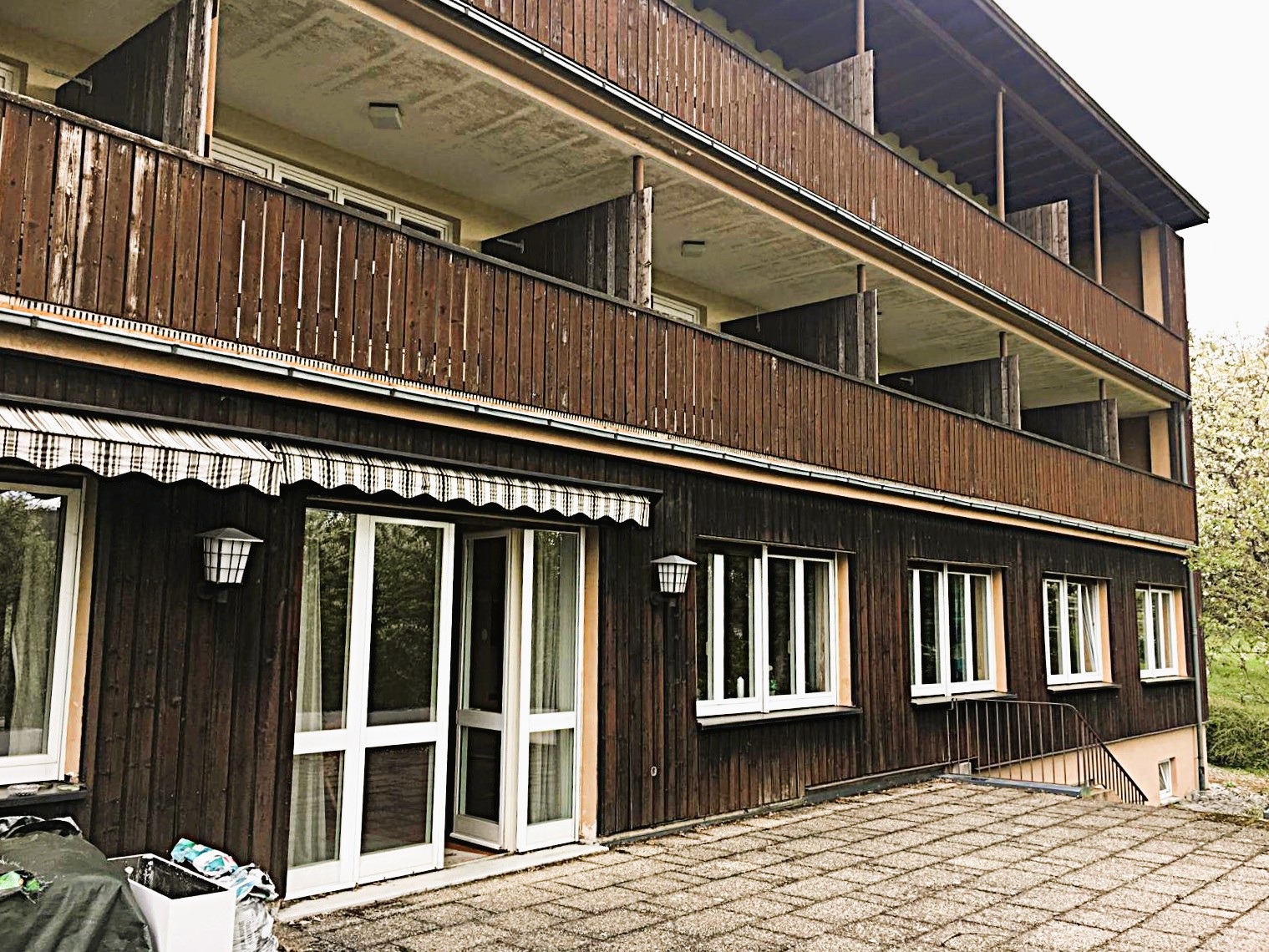 Front view of the existing building