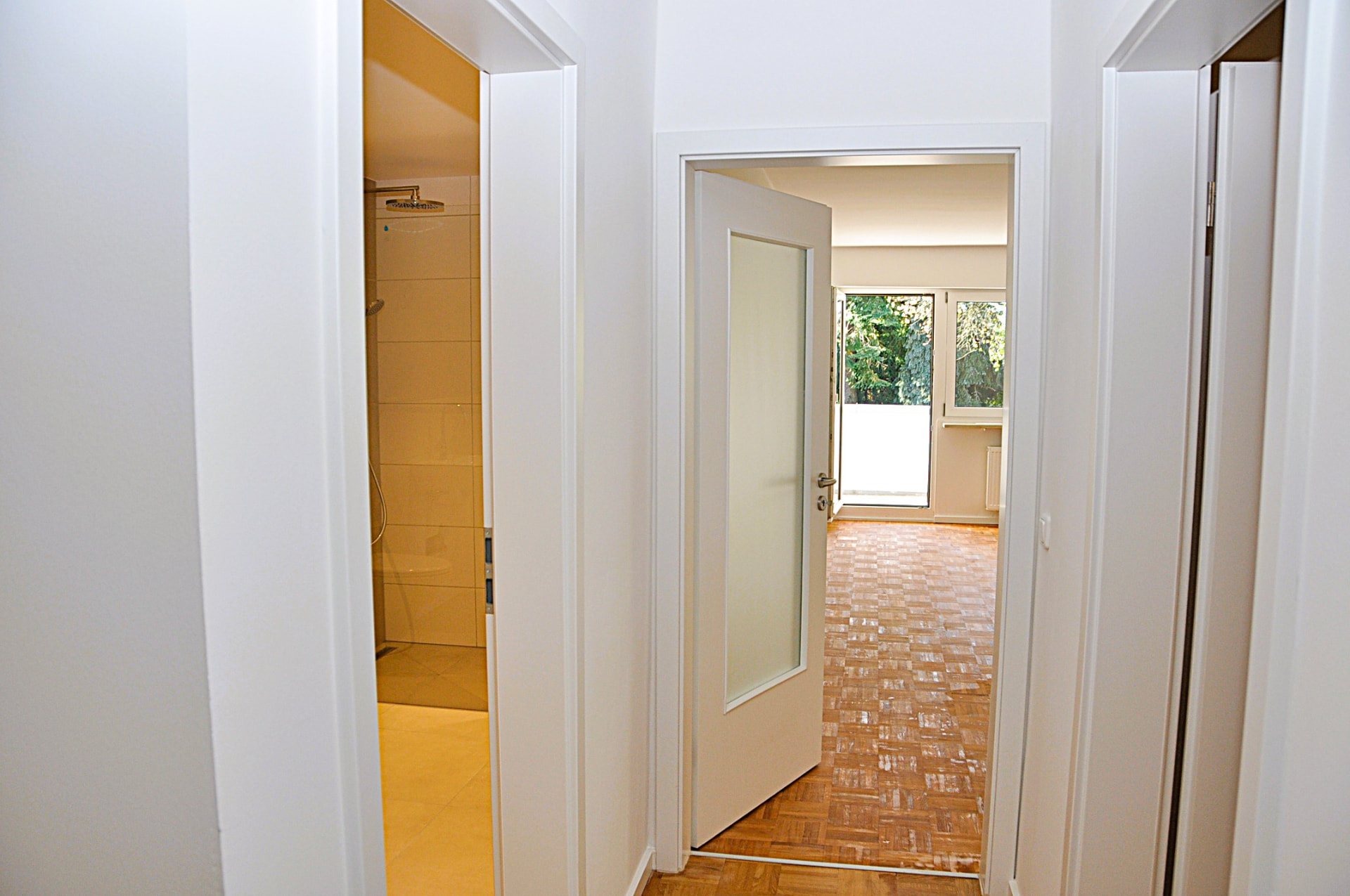 Large hallway with view into the rooms