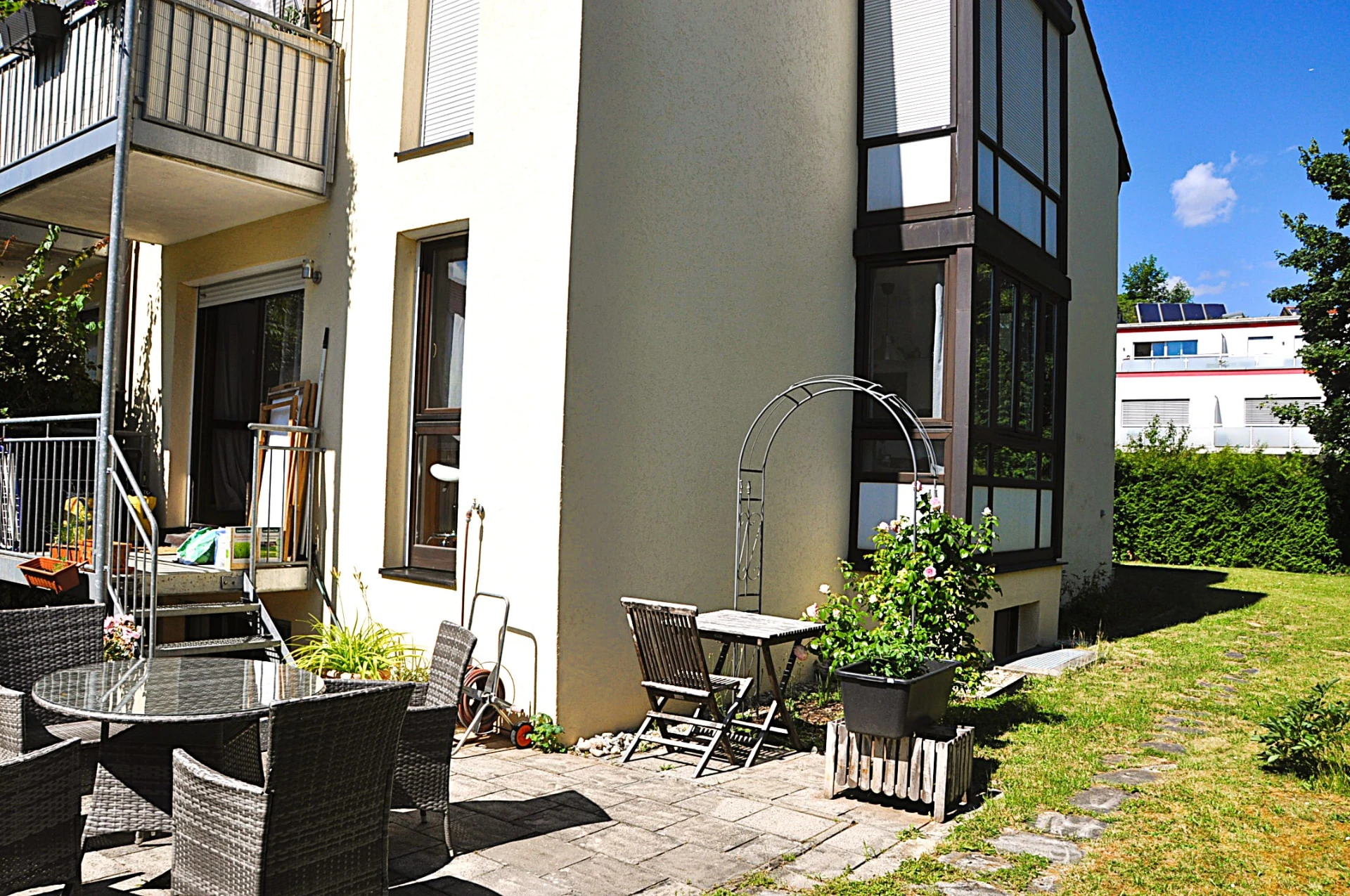 Apartment terrace overlooking the garden
