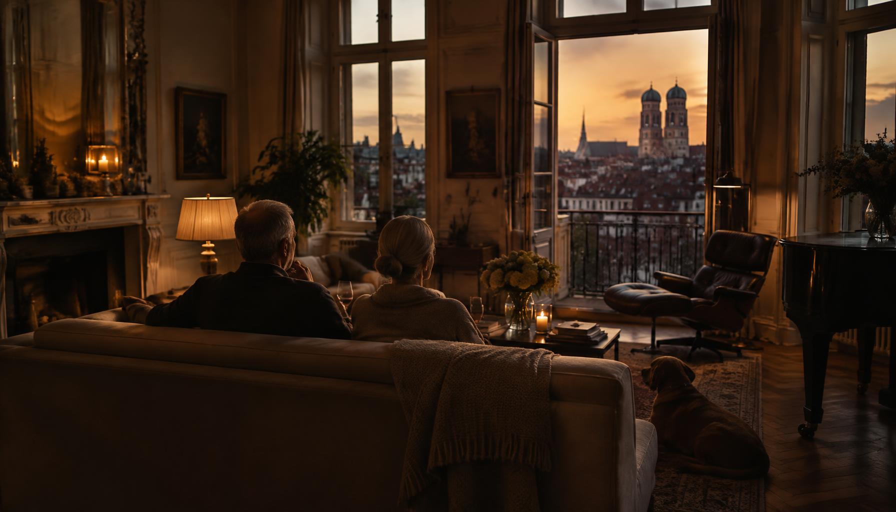 Partial sale Munich — owners staying in their apartment – AI-generated illustrative image